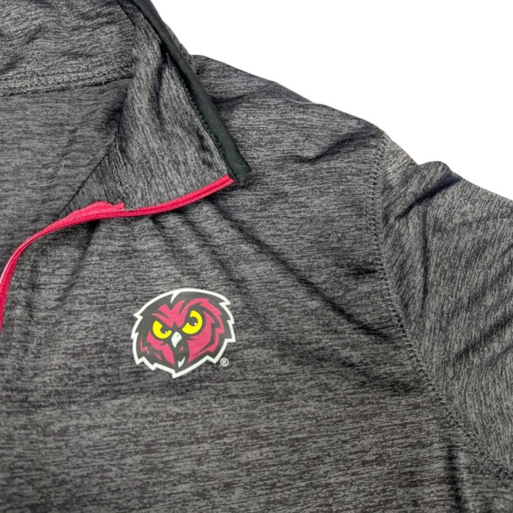Temple University Owls Pullover Grey 1/4 Zip Long Sleeve Shirt Women's Medium - Picture 10 of 11